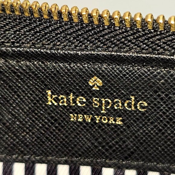 Kate Spade Women's Saffiano Black Leather Zip-Around Wristlet Wallet 133 - Picture 10 of 14